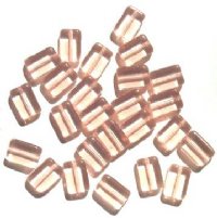 25 12x8x4mm Rose Pink Brick Glass Beads